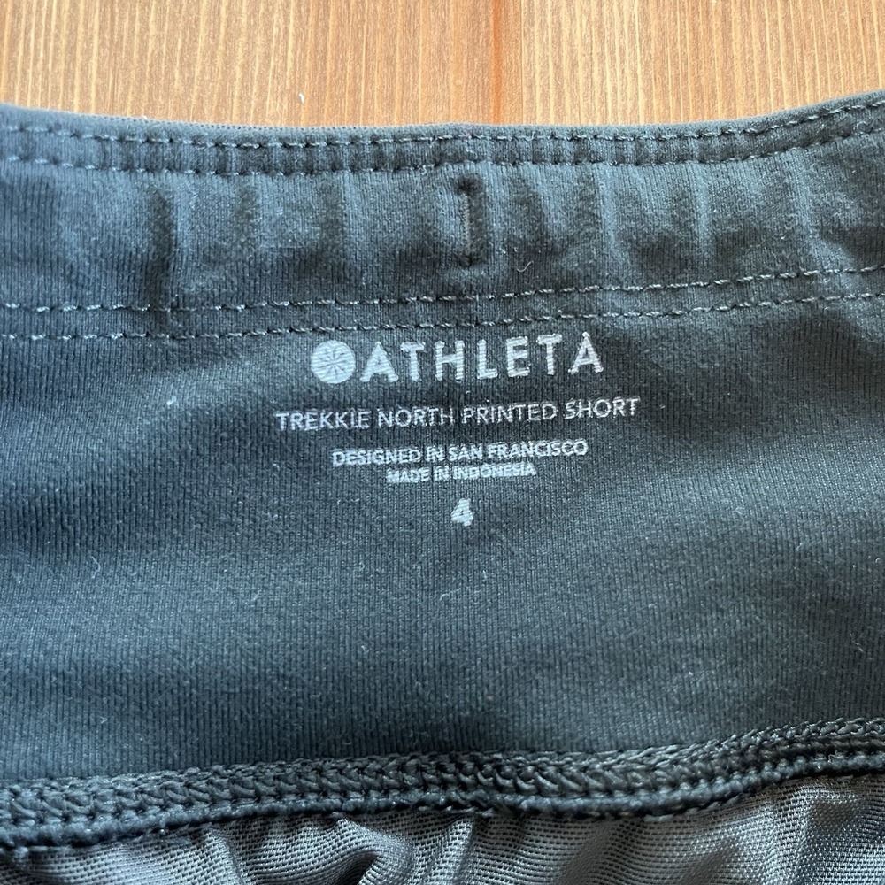 Athleta Trekkie North Printed Shorts Women's 4 Ripstop Stretch Waist Zip Pockets - Picture 6 of 16
